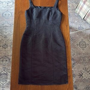 Tahari Black Sheath Square Neck Sleeveless Dress 4